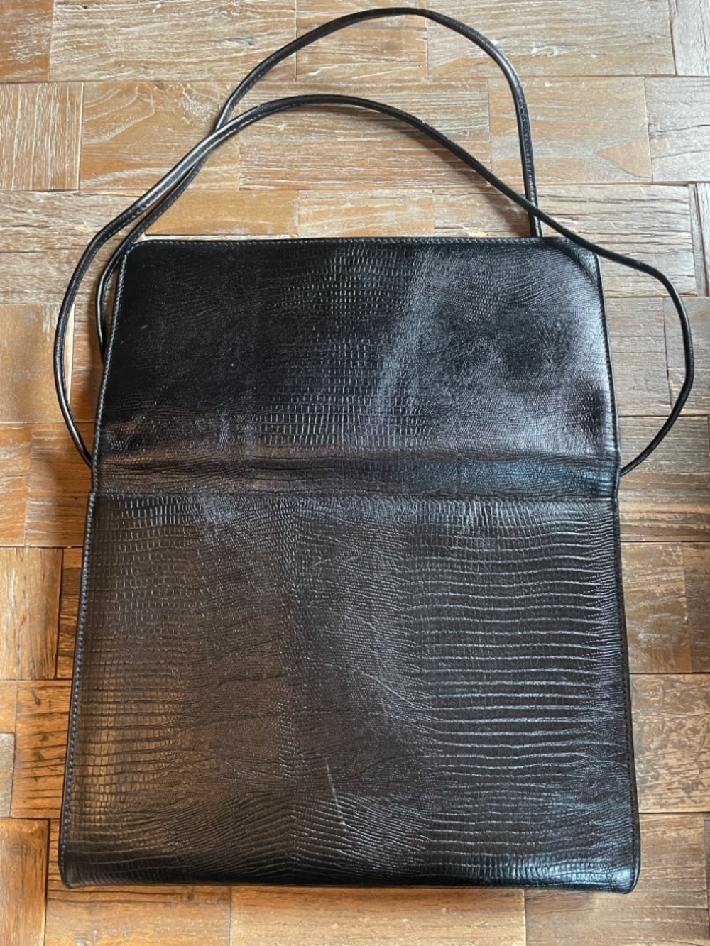 Vintage Austin Designs Reptile Skin Embossed Leather Shoulder Bag - Picture 4 of 15